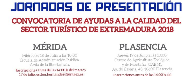 JORNADAS INFORMATIVAS DE AYUDAS A LA CALIDAD TURSTICA 2018