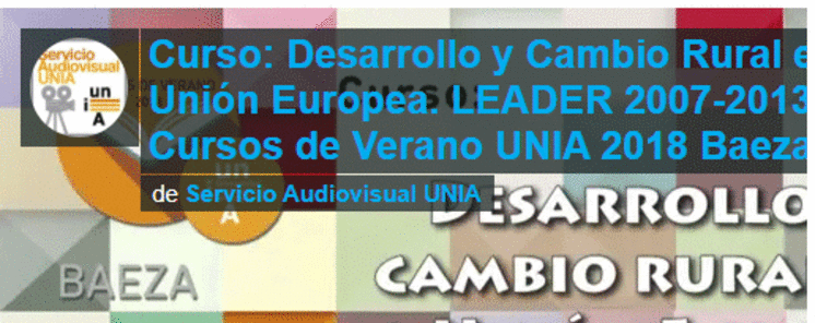 Curso sobre DESARROLLO Y CAMBIO RURAL EN LA UNIN EUROPEA