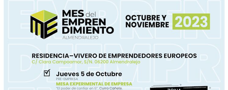 Invitacin de Jornadas del Mes del Emprendimiento2023 en Almendralejo