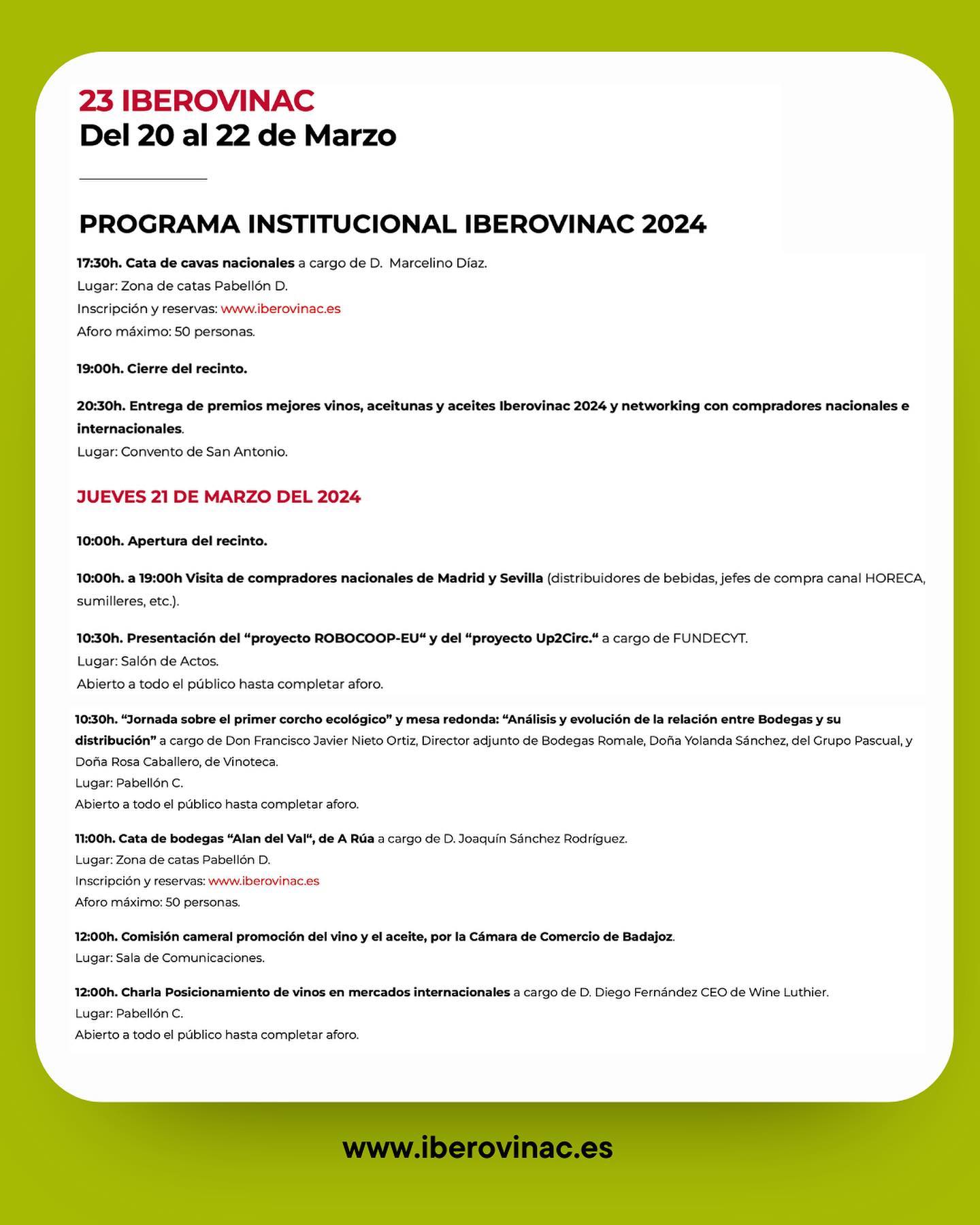 FEDESIBA estará presente en la IBEROVINAC 2024 de Almendralejo.