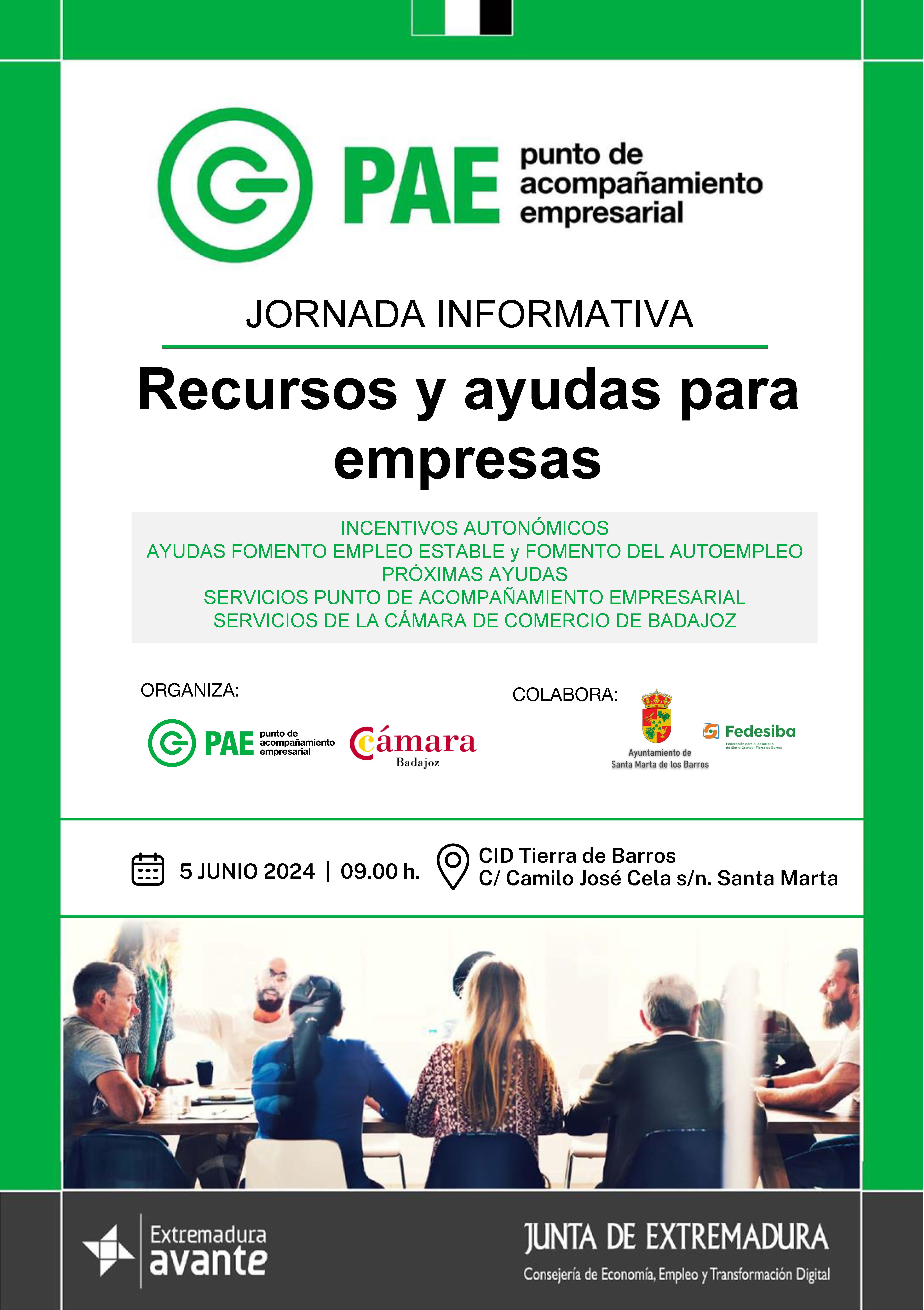 Jornada informativa:  Recursos y ayudas para empresas